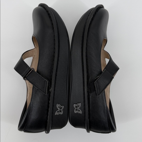 Alegria Dayna Black Napa Leather Mary Jane Velcro Strap Easy On EU 37 US7-7.5 - Picture 8 of 12